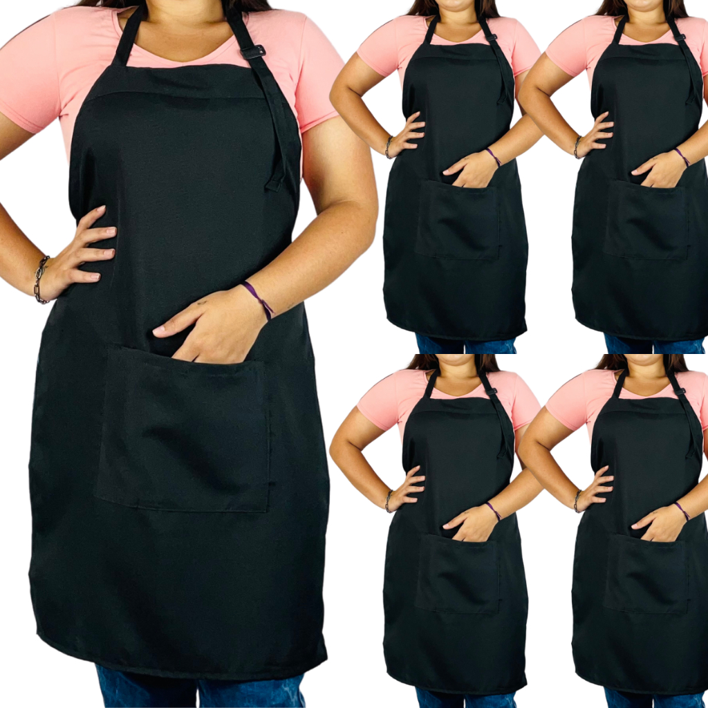 Kit com 5 Avental Inteiro Oxford Modelo Garçom de