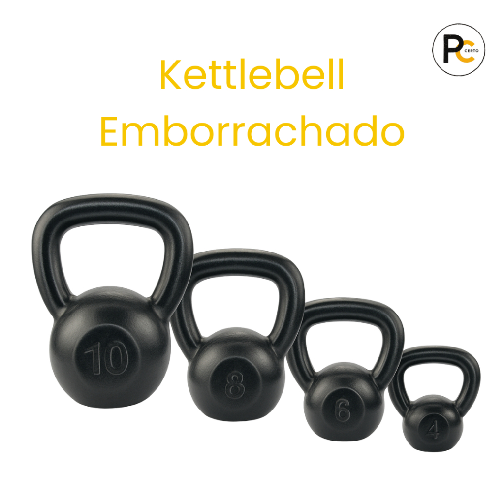 Kettlebell Emborrachado 4,6,8,10kg Academia Muscul