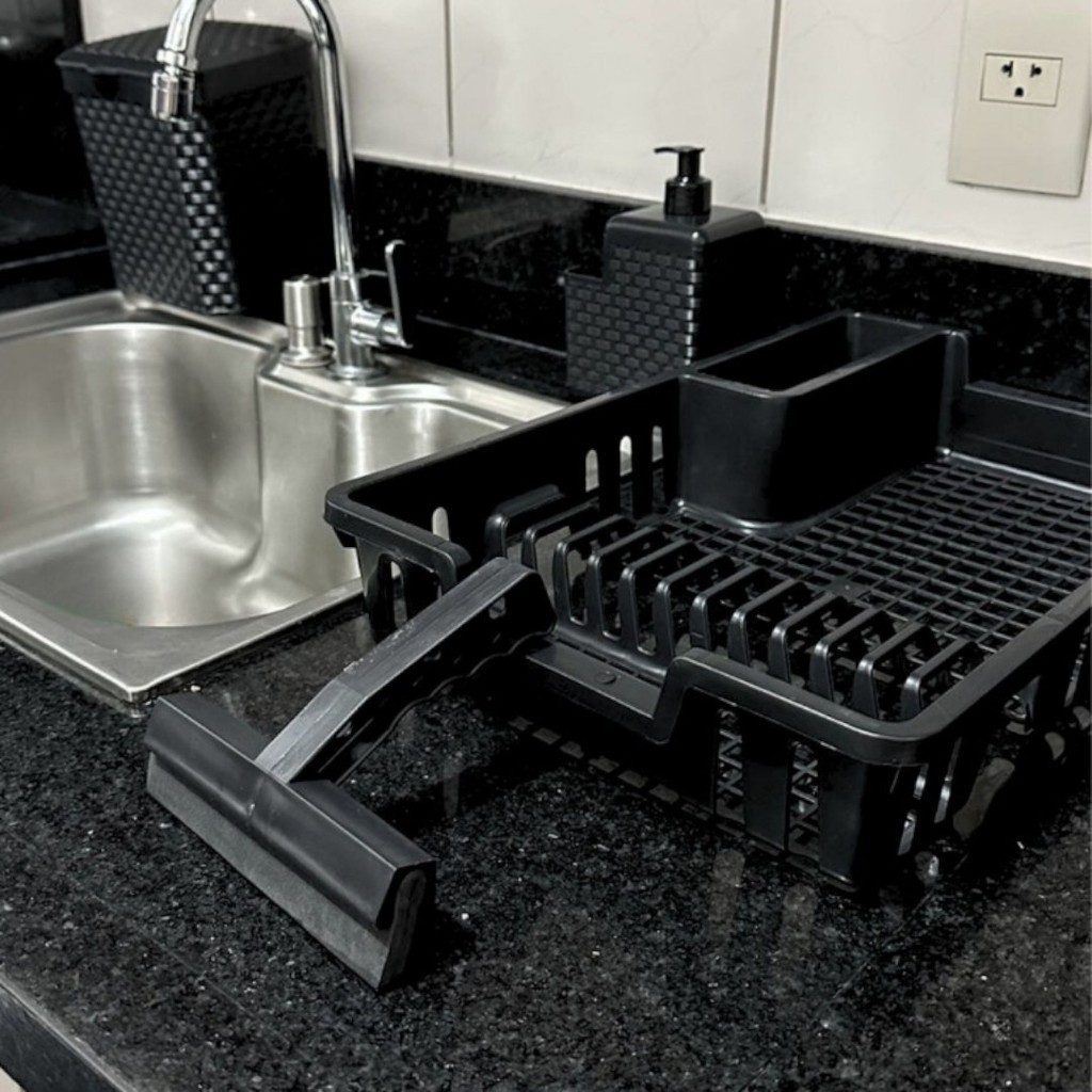 Kit Cozinha Completa Escorredor De Louça + Lixeir