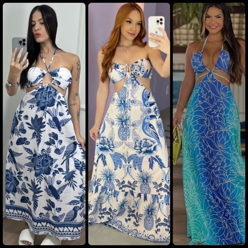Vestido Longo Floral Inspiração Tendência Moda 