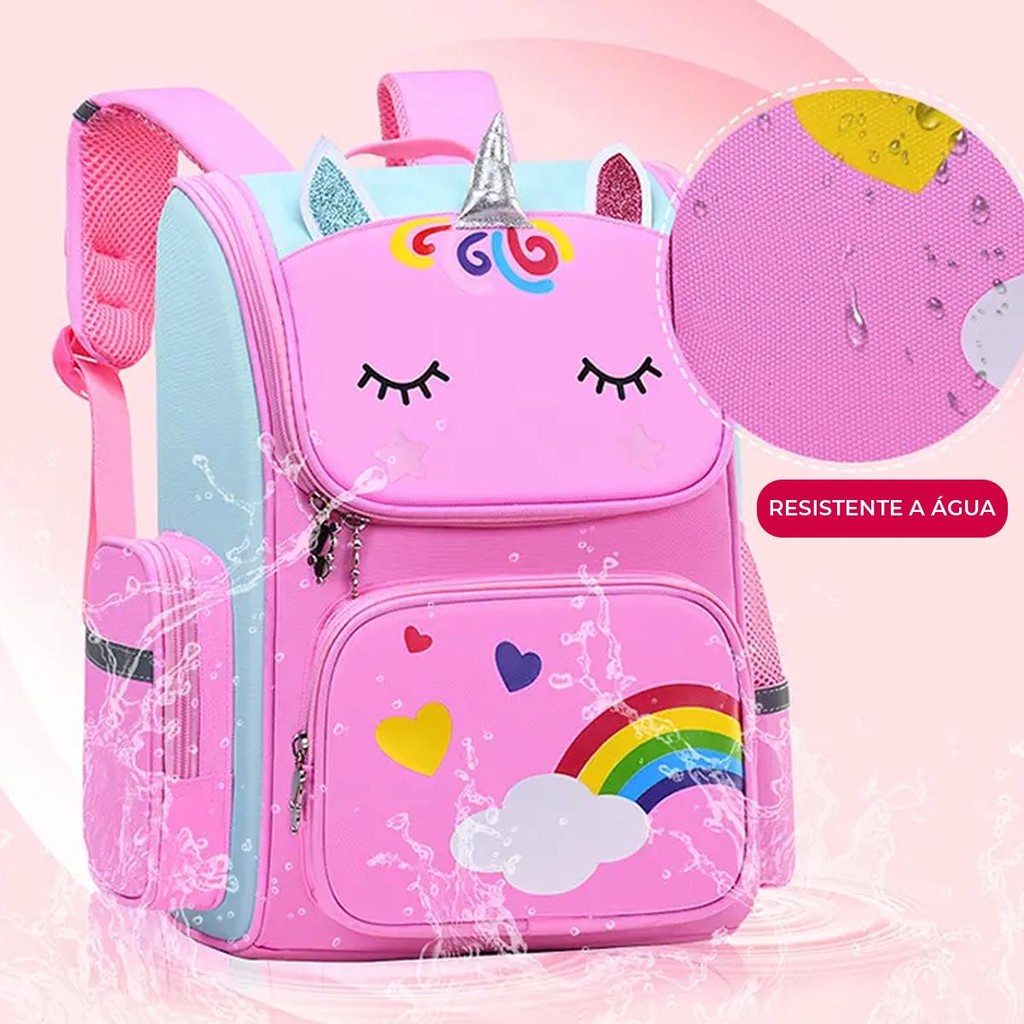 Mochila Infantil Unicornio Escolar Forro Reforçad