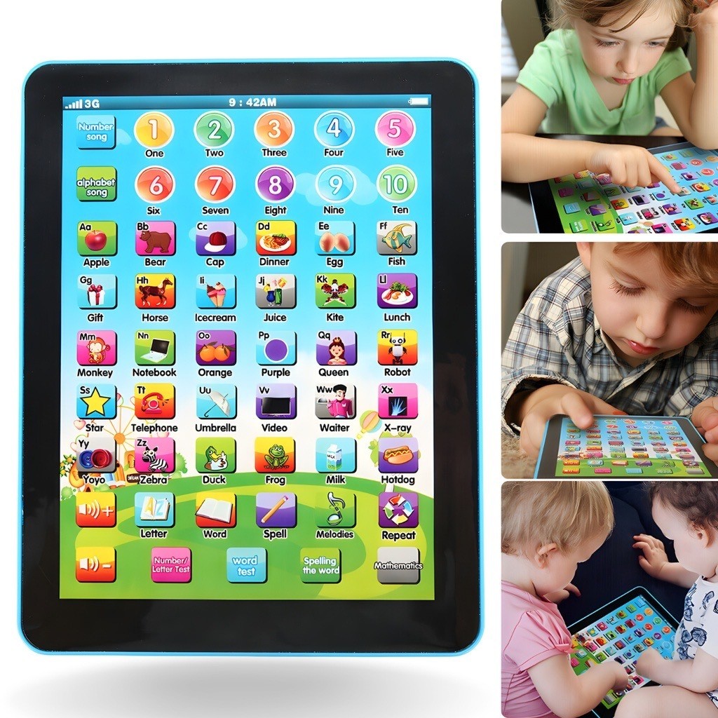Kit1/2Tablet interativo bilíngue infantil, brinqu