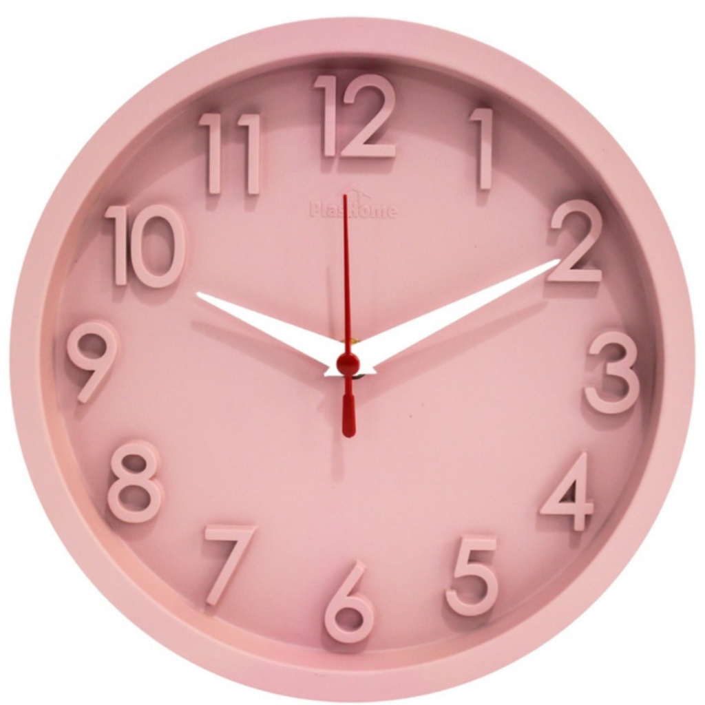 Relógio de Parede 3D Sigma Rosa Plashome Decoraç