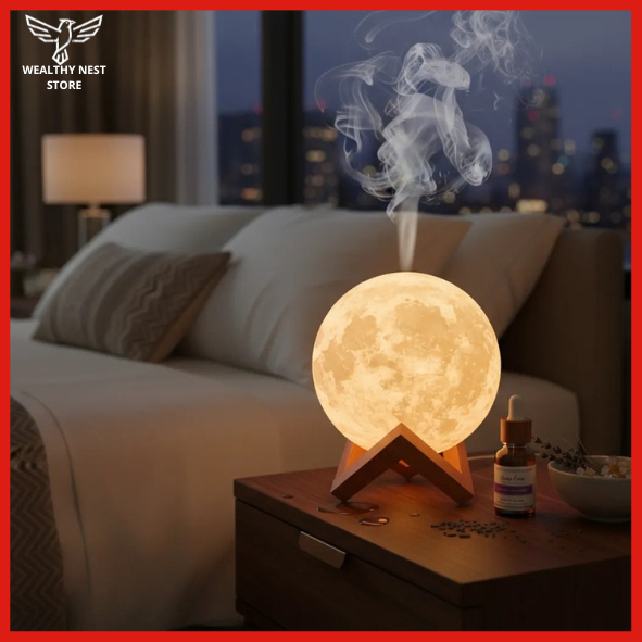 Umidificador De Ar Lua Aromatizador Com 3 Intensid
