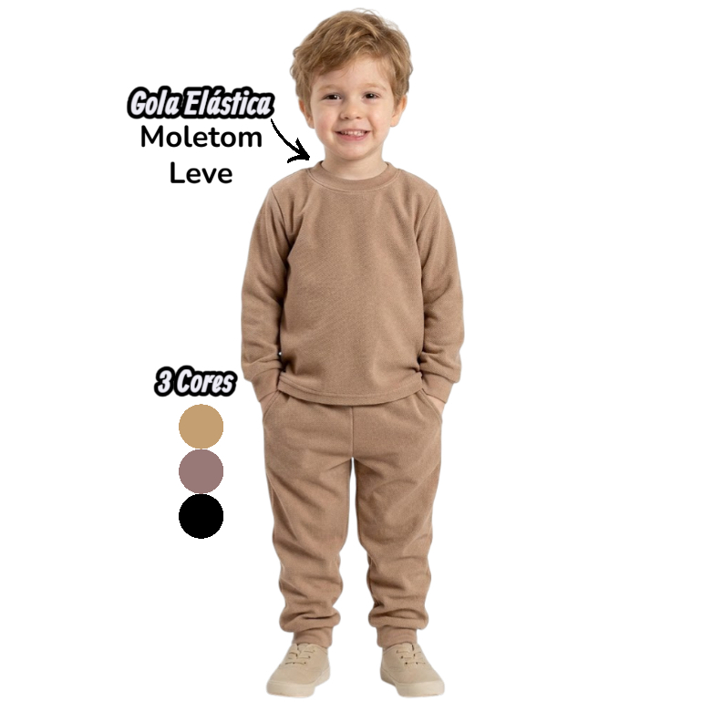 Conjunto 2 peças Infantil unisex de Moletom pelú