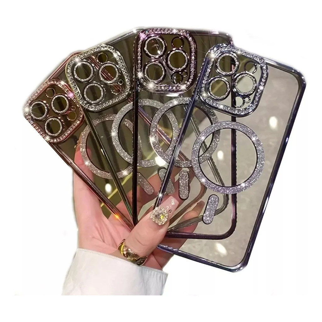 Capinha Mag-safe Strass Brilhosa Para iPhone 11 A 