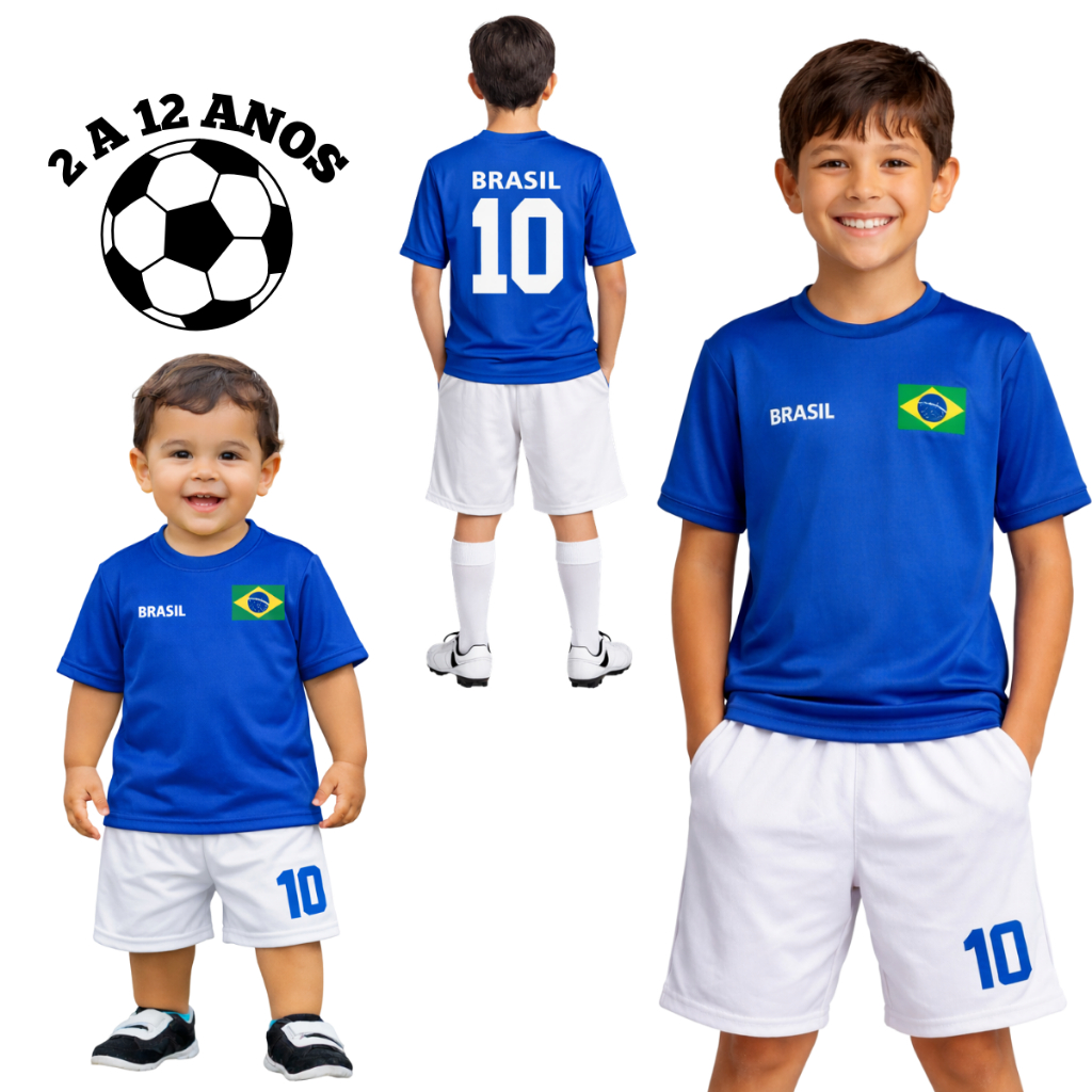 Conjunto Infantil do Brasil Camiseta + Bermuda Uni