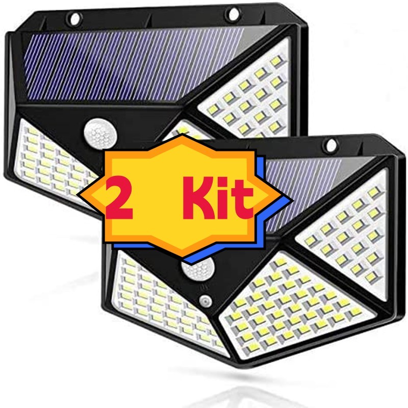 2/3/5 Luminária Solar 100 Led Com Sensor Prova D�