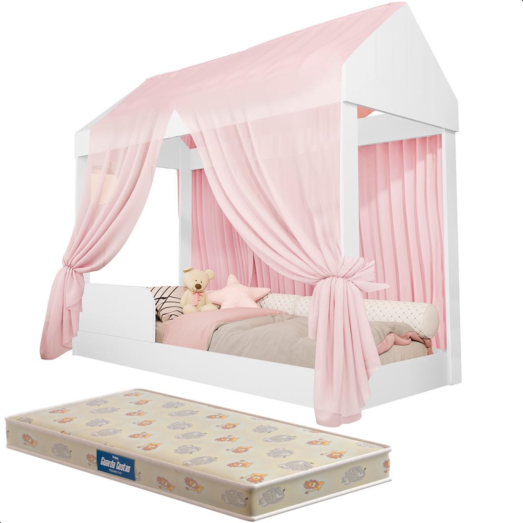 Cama Infantil Montessoriana Crystal Com Colchão E