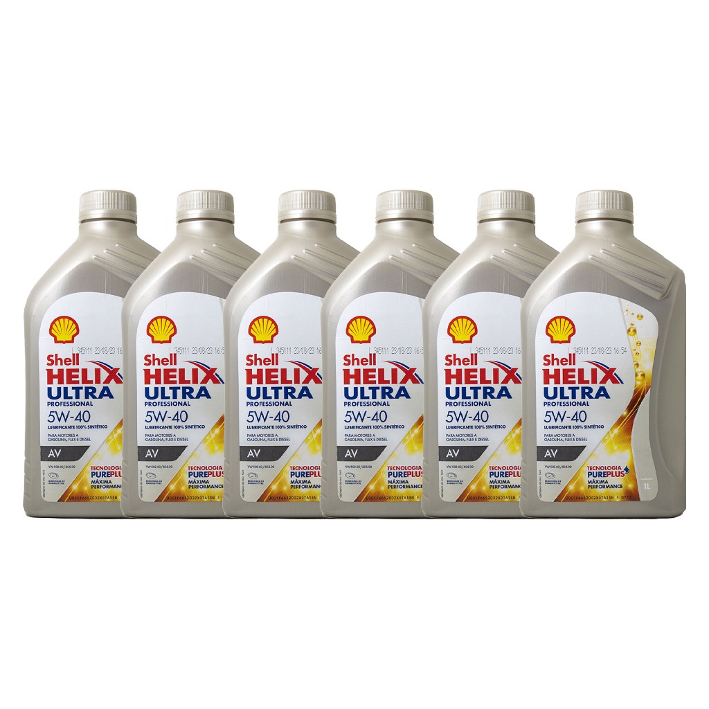 Kit 6 Shell 5w40 Ultra Professional Sintético VW5