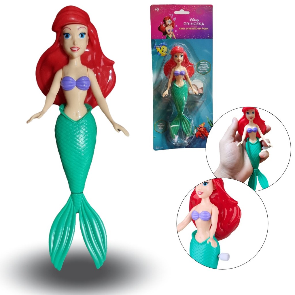 Princesa Ariel Boneca Sereia Nada Na Agua Princesa
