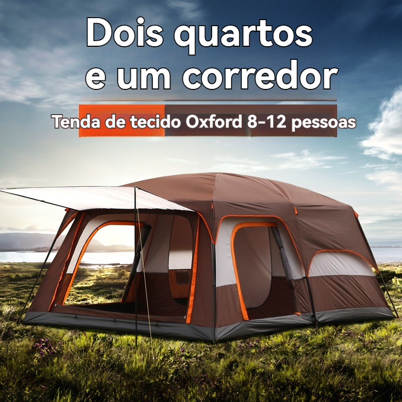 Barraca grande para camping ao ar livre com dois q