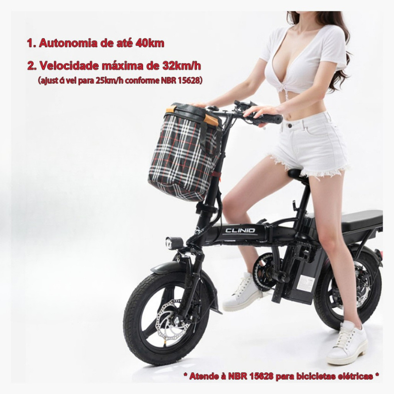 Bicicleta Elétrica 25km/h  Dobravél Pedal W8 400