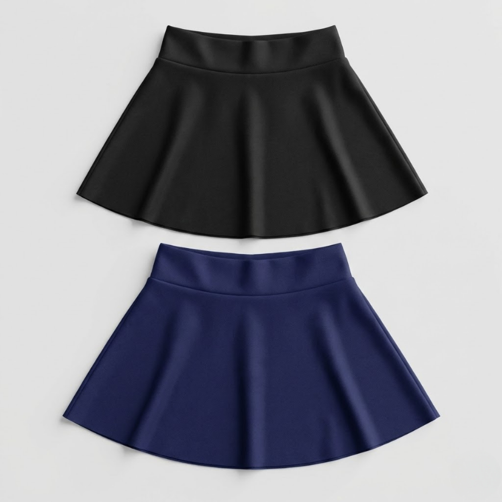 Kit 2 Shorts Saia Infantil Suplex com Elástico Es