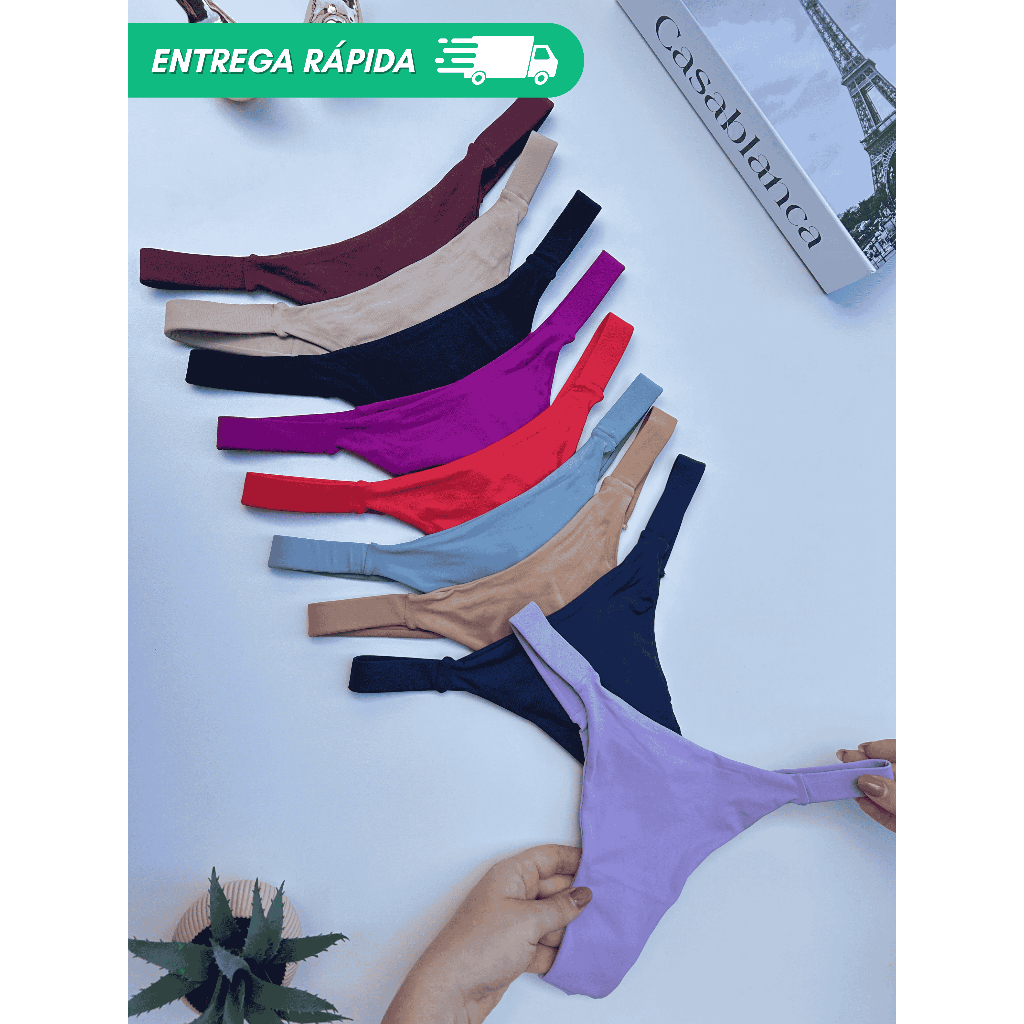 Kit 5 ou 2 calcinha fio bikini sem costura que nã