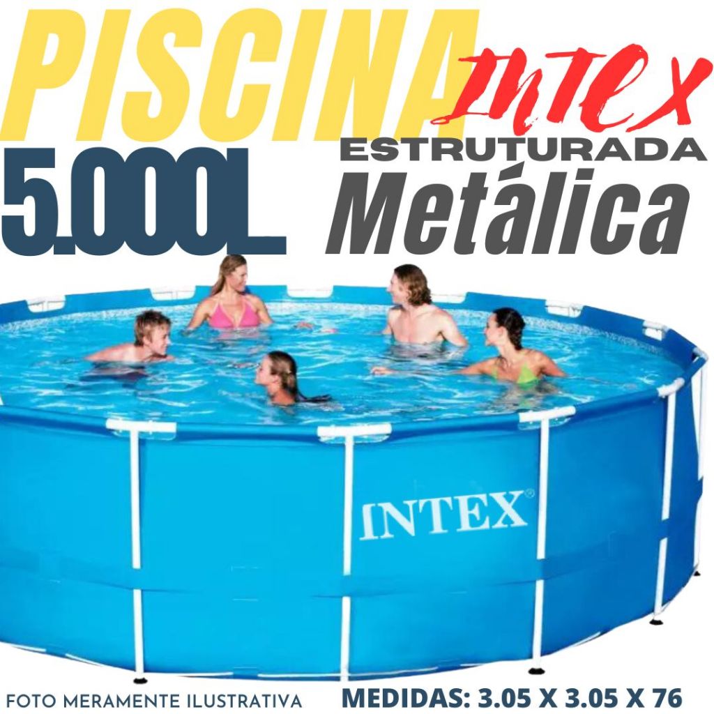 PISCINA GIGANTE DE ARMAÇÃO REDONDA 5.000L DE EST