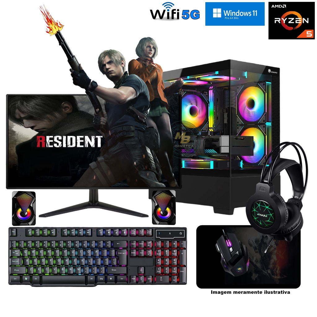 Cpu Gamer Completo Ryzen 5 5600GT + 32GB Ram 3200m