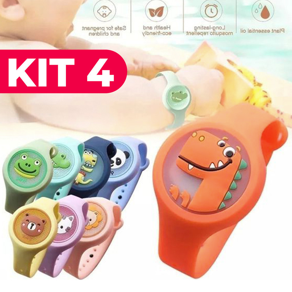 Pulseiras Infantil Menino Anti Mosquito com LED Du