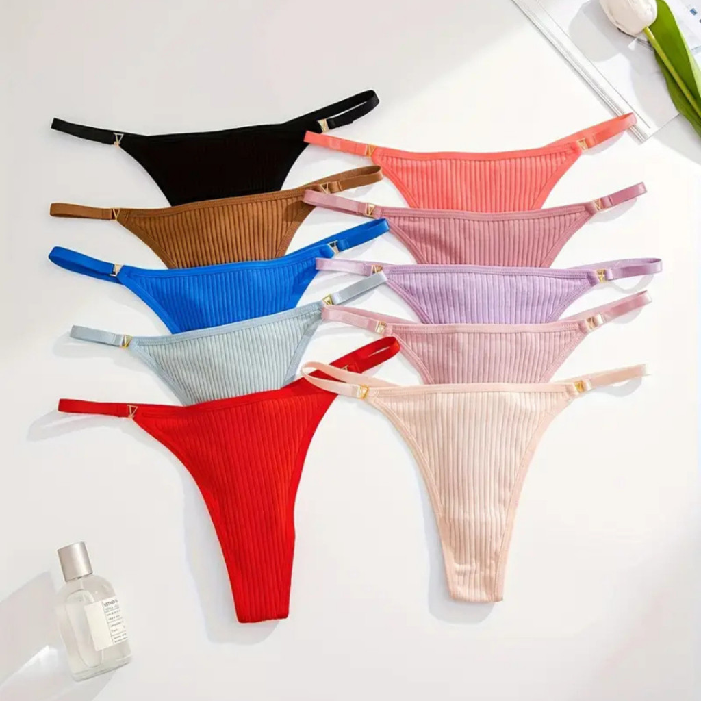 Kit c/5 unidades de calcinha fio dental regulagem 