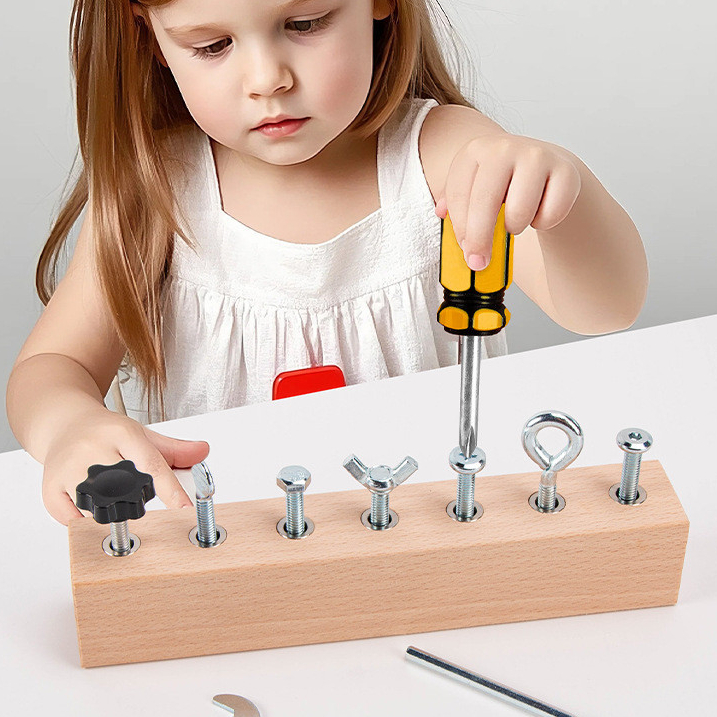 Brinquedos Educativos De Madeira Parafusos E Porca