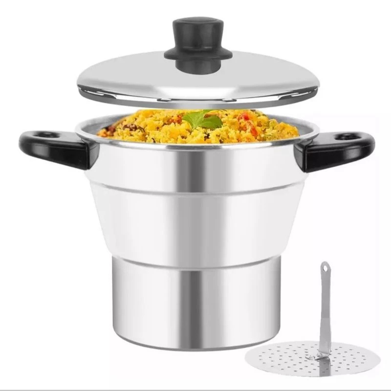 Cuscuzeiro Nordestino Alumínio polido N°14Faz Um