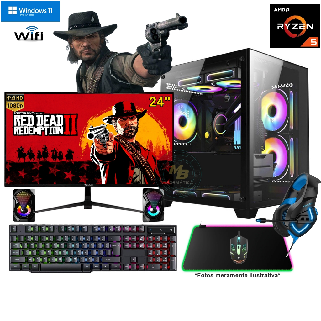 Cpu Gamer Aquário Completo Ryzen 5 5600GT + 32GB 