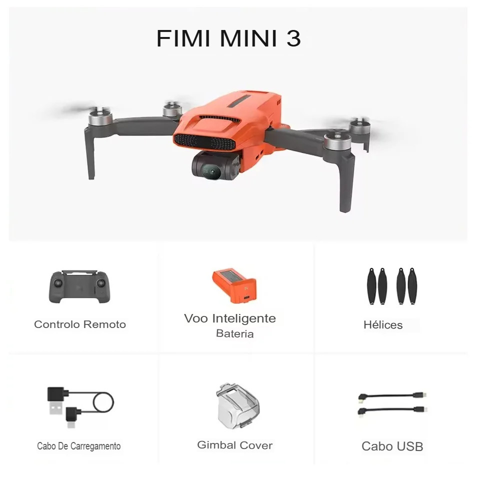 Drone FIMI Mini 3, 4K 60FPS, GPS , Gimbal 3 Eixos,