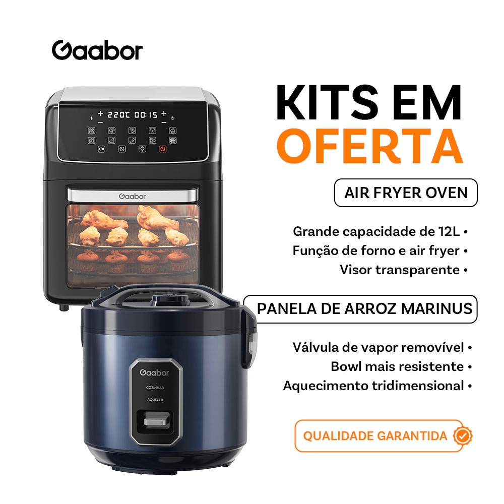 [Venda em combo]Gaabor Air Fryer Oven Elétrica 12