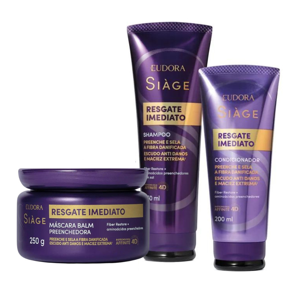 Combo Eudora Siàge Resgate Imediato Shampoo Condi