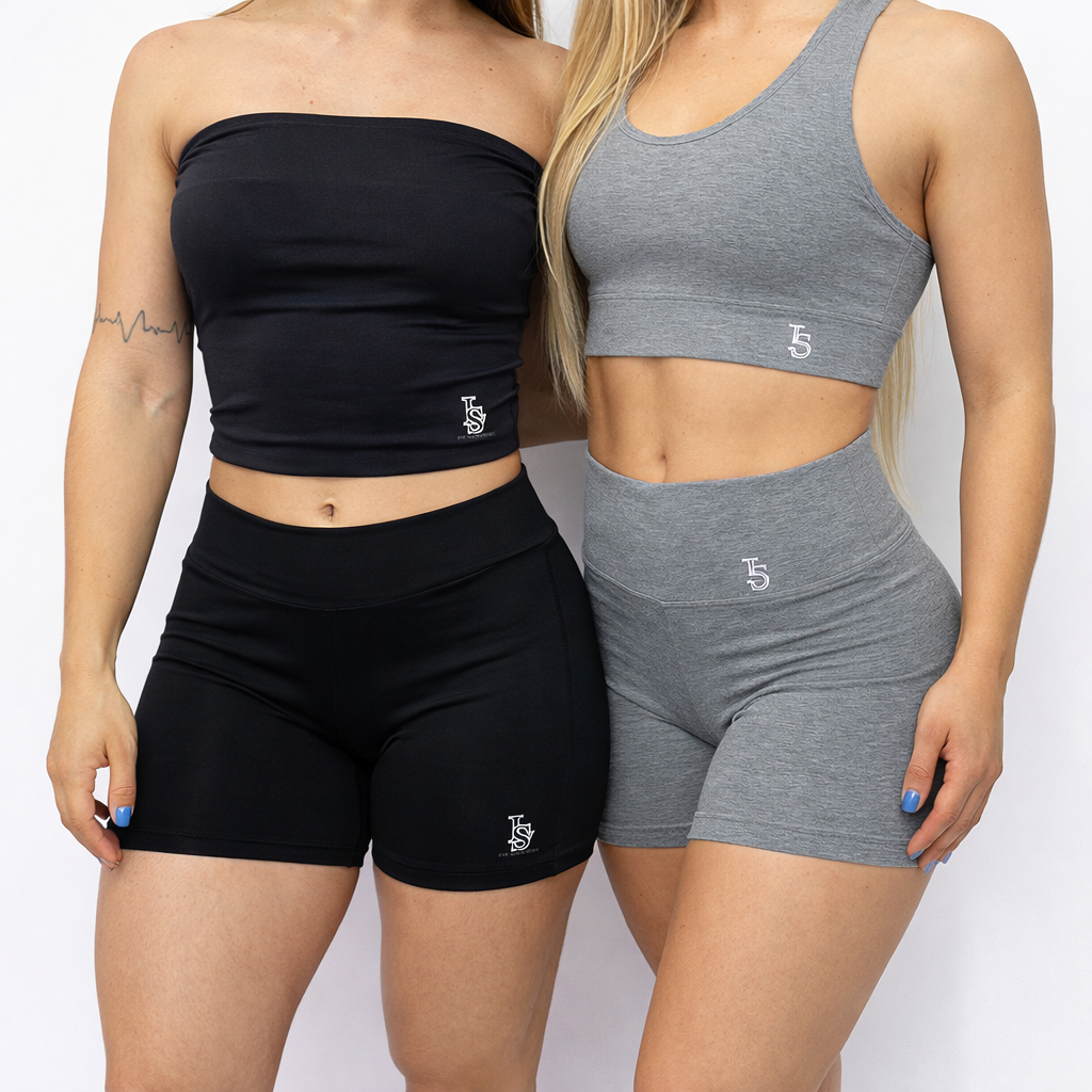 Conjunto Feminino Top e Short Cintura Alta –