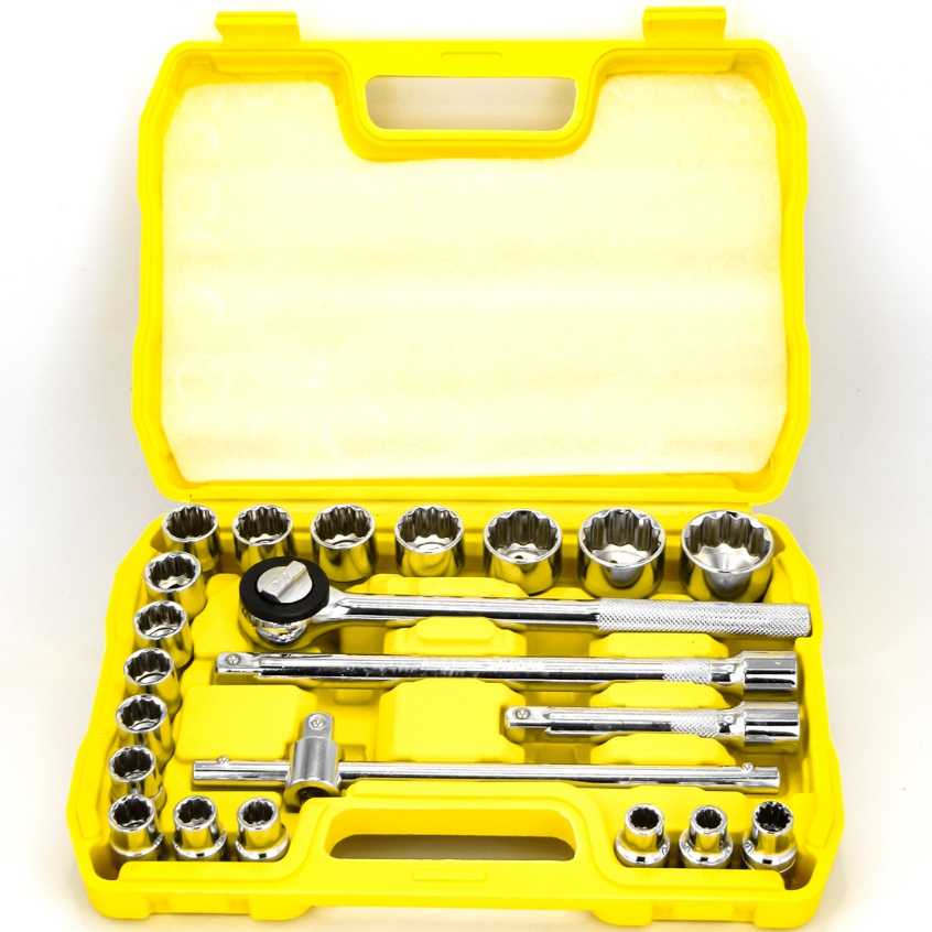 Jogo de Soquete 1/2 Pol Estriados com 22 Peças Pr