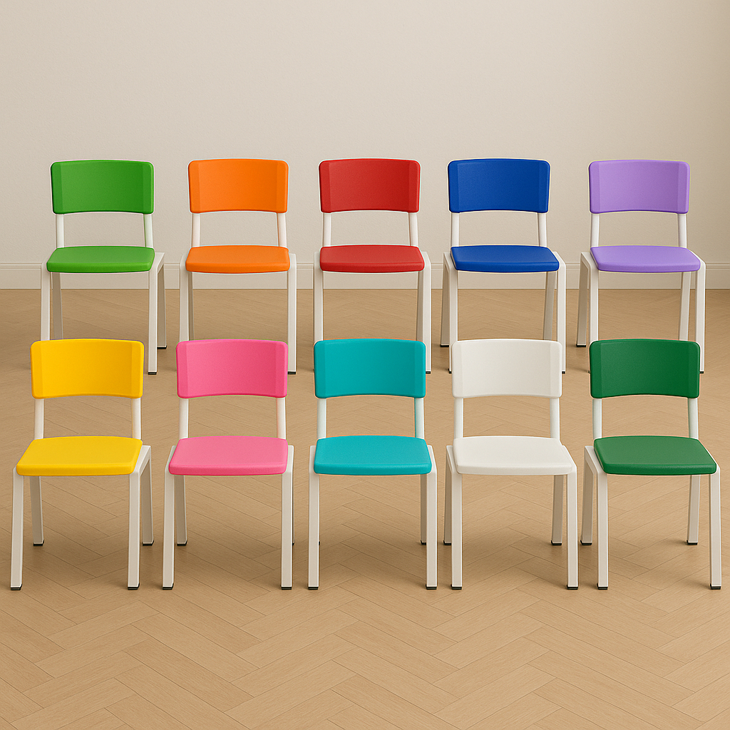 Kit 10 Cadeiras Infantis Escolares Coloridas Refor