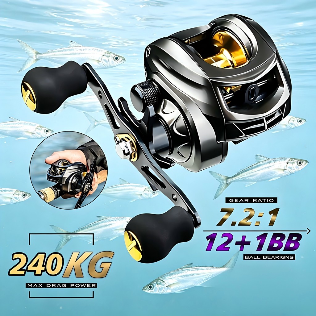 240Kg Carretilha De Pesca Com Marine Sports Pitchi
