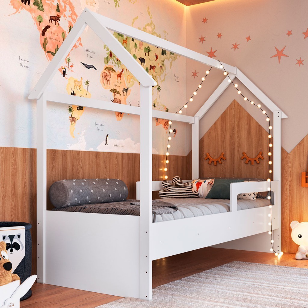 Cama Infantil Montessoriana Soninho Branco –