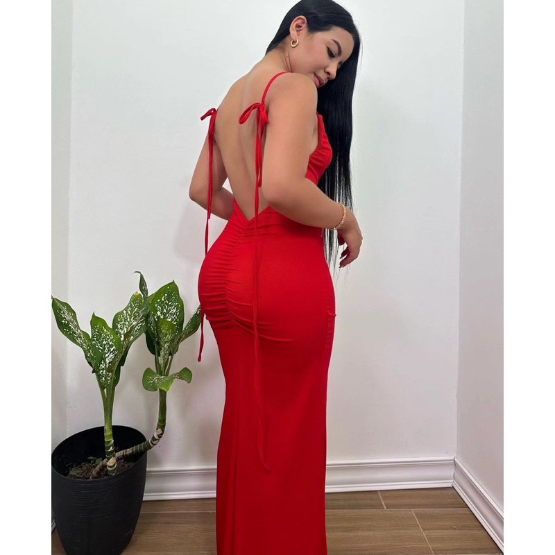 Vestido Longo feminino chique com regulagem nos om