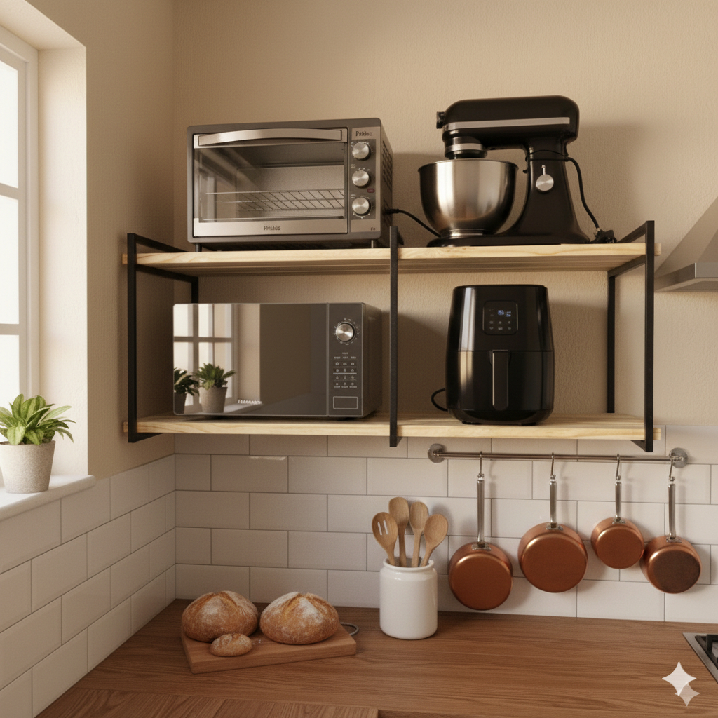 Suporte microondas forno air fryer impressora prat