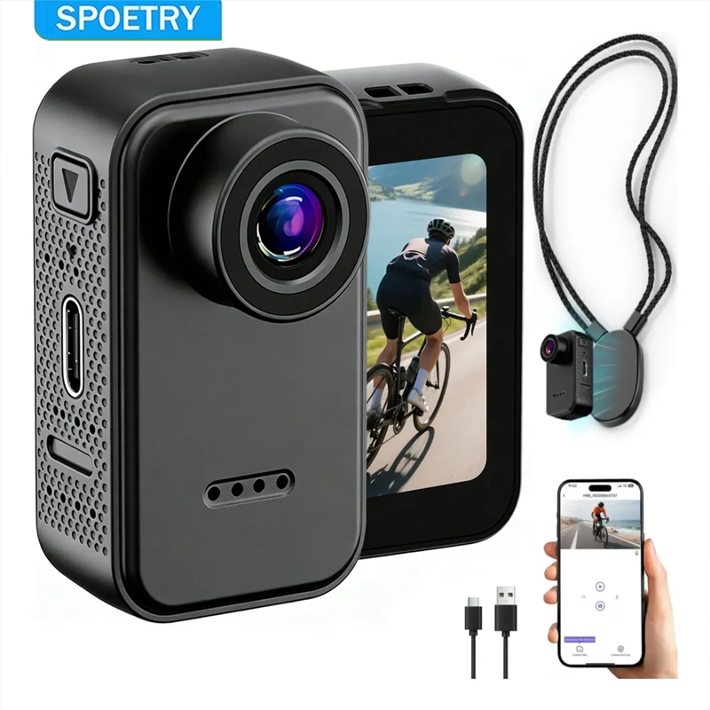 SPOETRY Câmera Filmadora 4K WiFi Estabilizador Bo