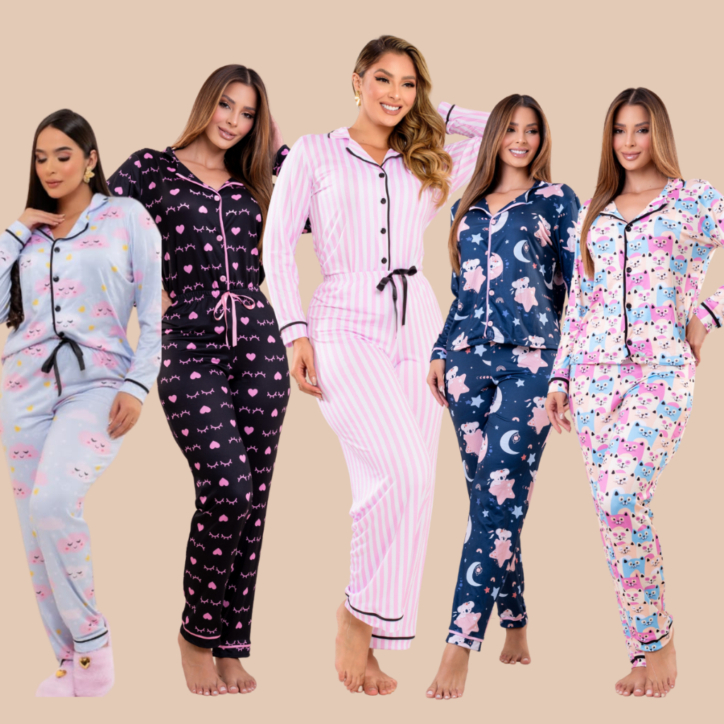 Pijama Feminino Americano  Longo Pós Cirúrgico A