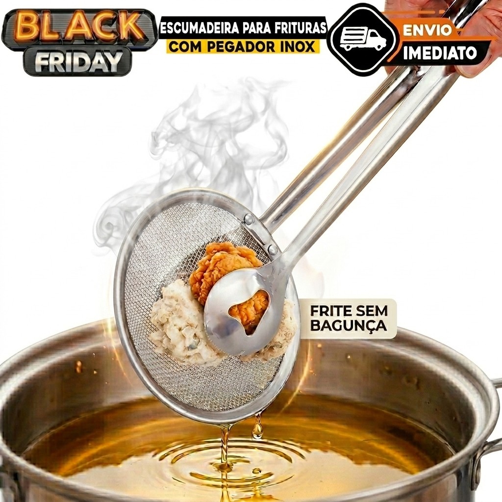 Escumadeira Para Fritura Com Pegador Inox 28,5cm s