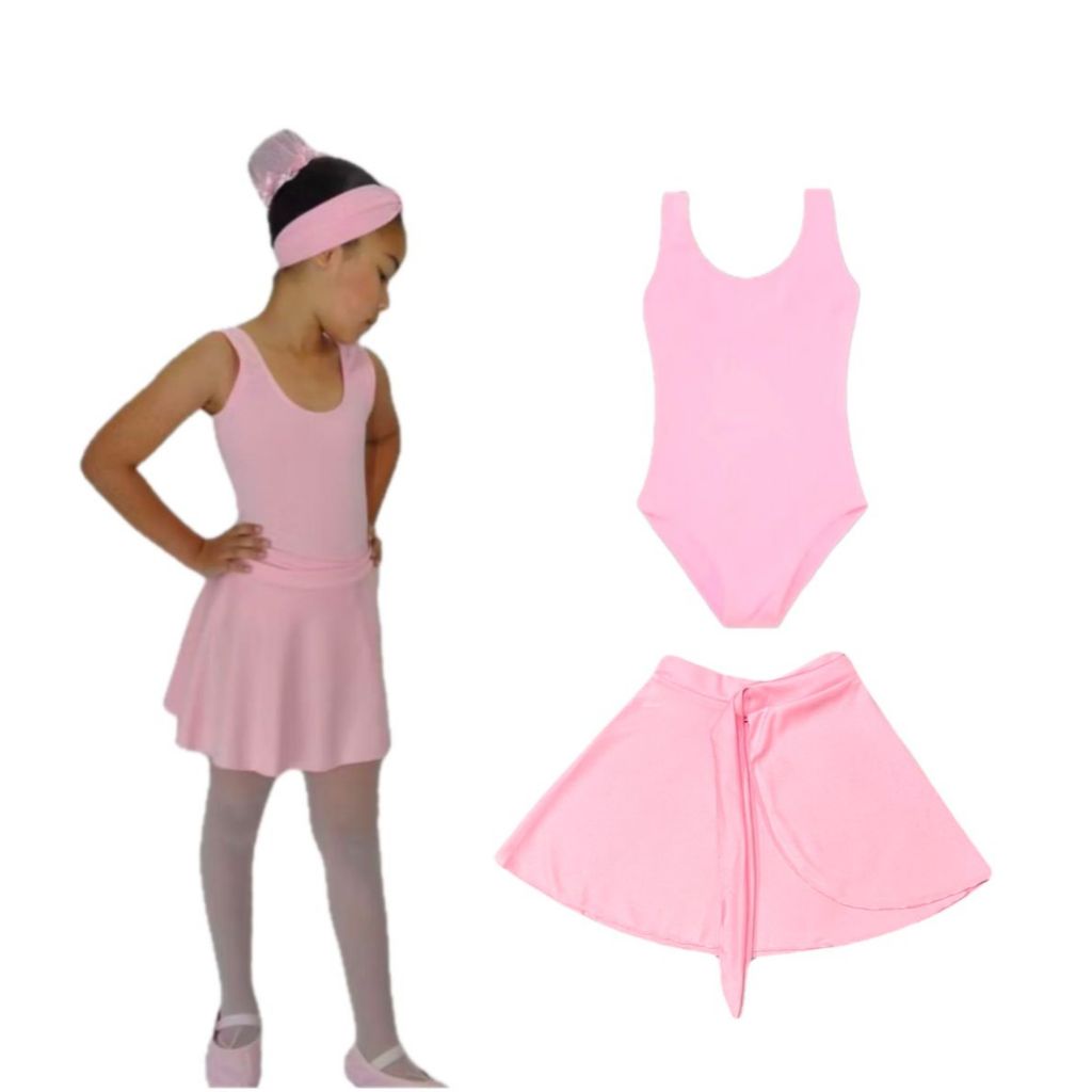 Kit Ballet 2 itens/ Collant Regata + Saia Transpas