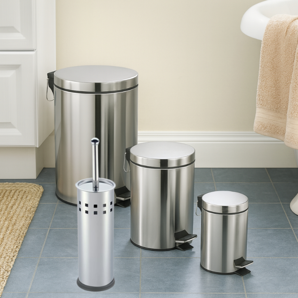 Lixeira Inox 3/5/12 Litros / Escova Sanitária Ped