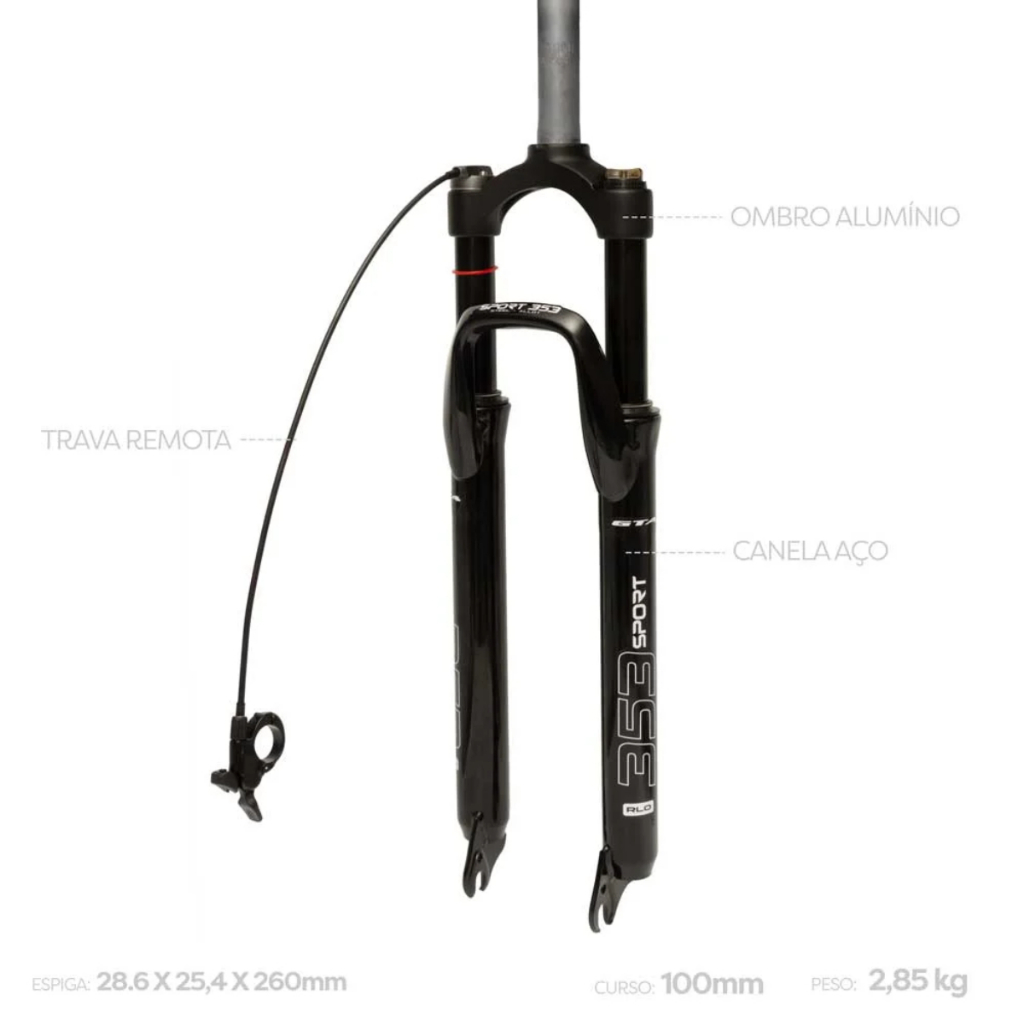 Suspensão Gta 353 Sport C/ Trava No Guidão Preto