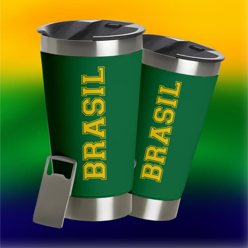 Copo Térmico Brasil Patriota 473ml Bebidas Com Ab