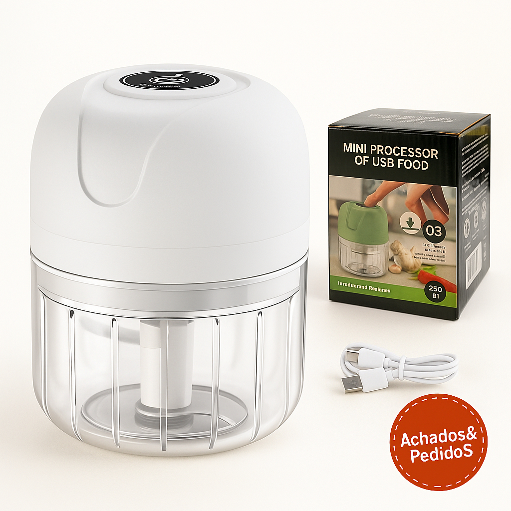 Mini Processador Triturador Sem Fio Elétrico 250M
