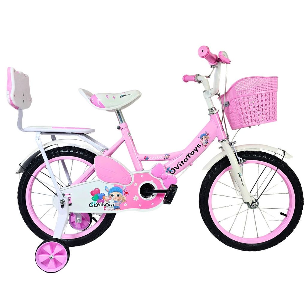Bicicleta Infantil Feminina Aro 16 C/ Cadeirinha E