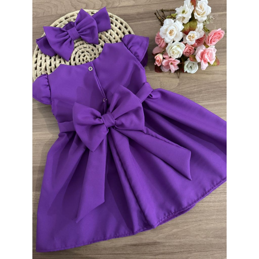 Vestido Infantil Menina Baby  roxo lilas festa ani