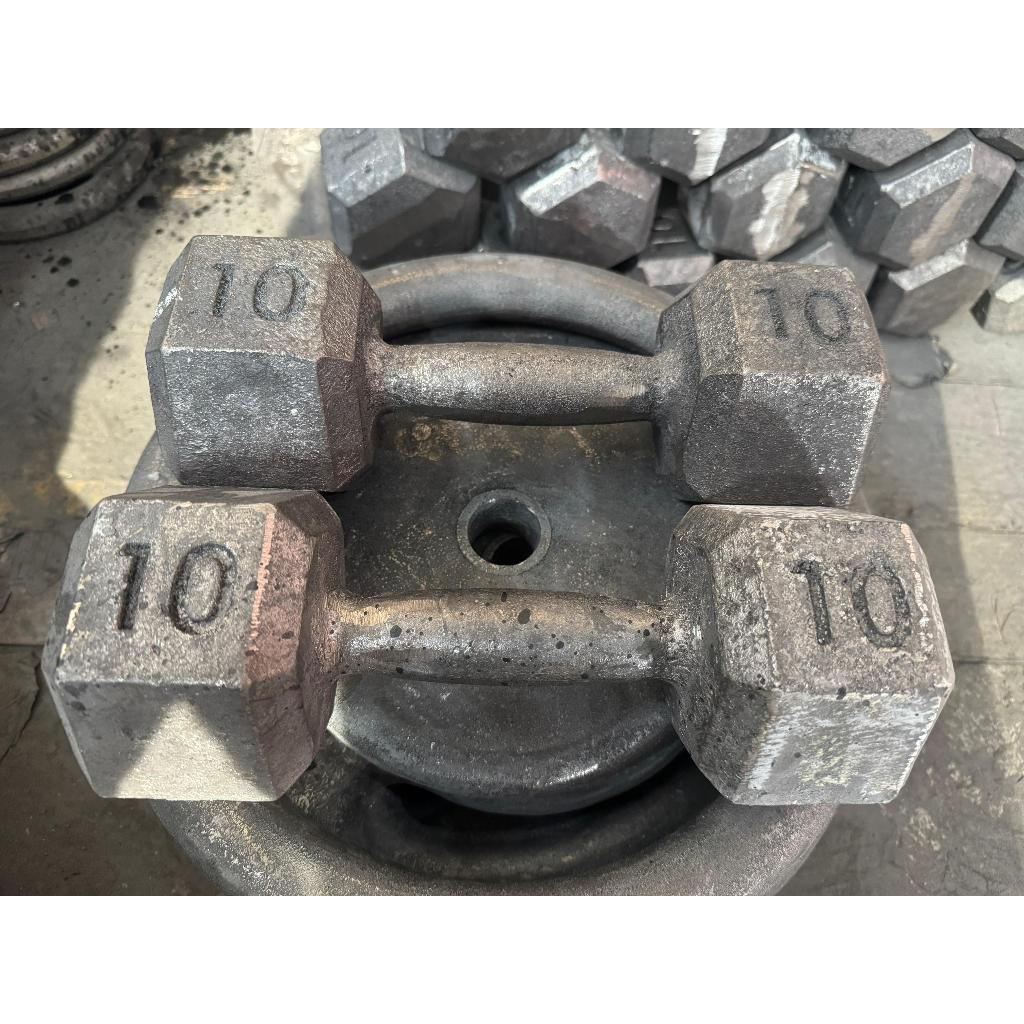 Halter 10kg Peso Academia Sextavado sem Revestimen