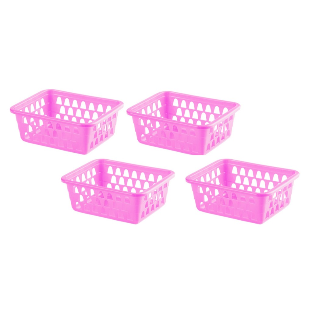 Kit 4 Cesto Organizador Multiuso Lavanderia Retang