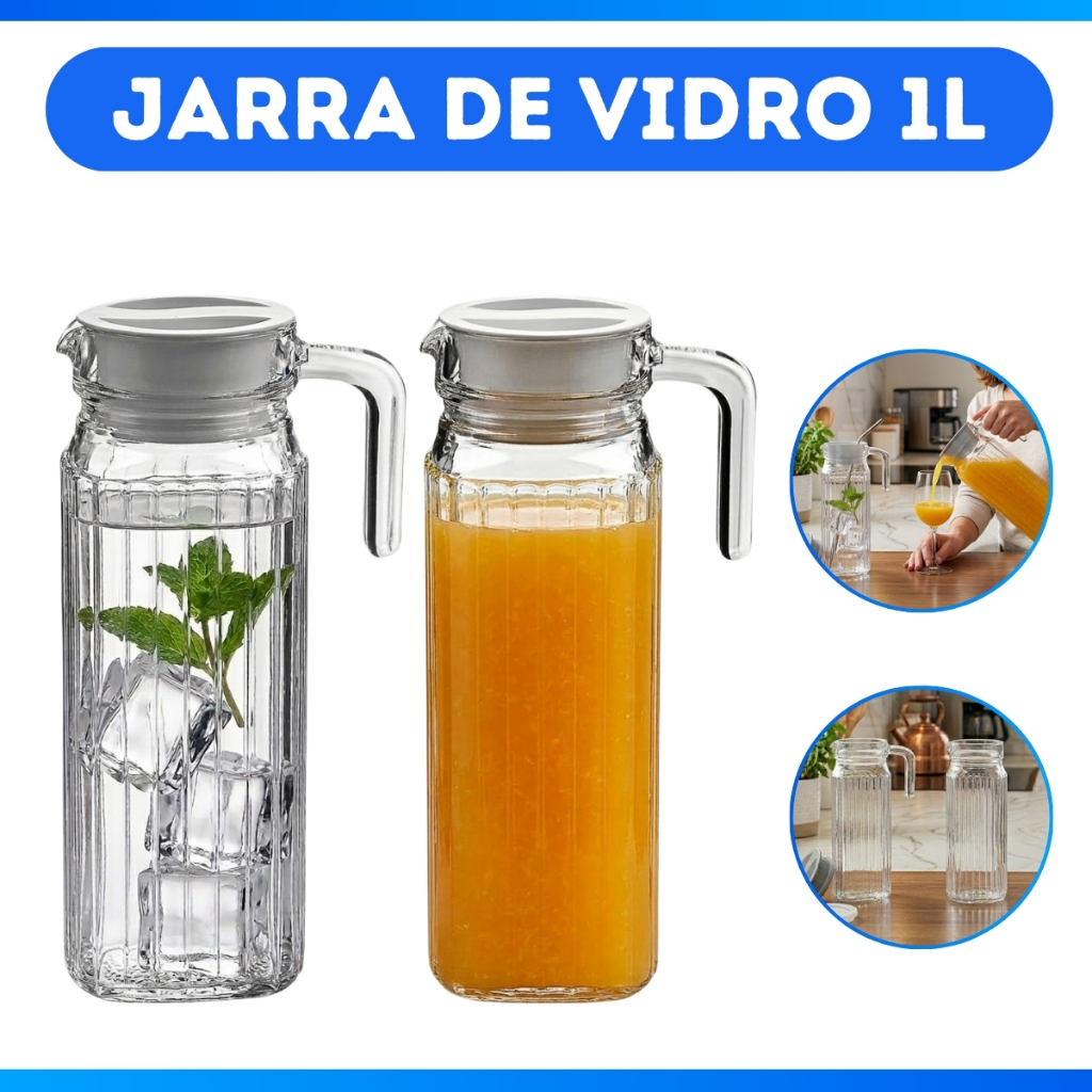 Kit Conjunto 1ou 2 Jarra Clássica De Vidro Para S