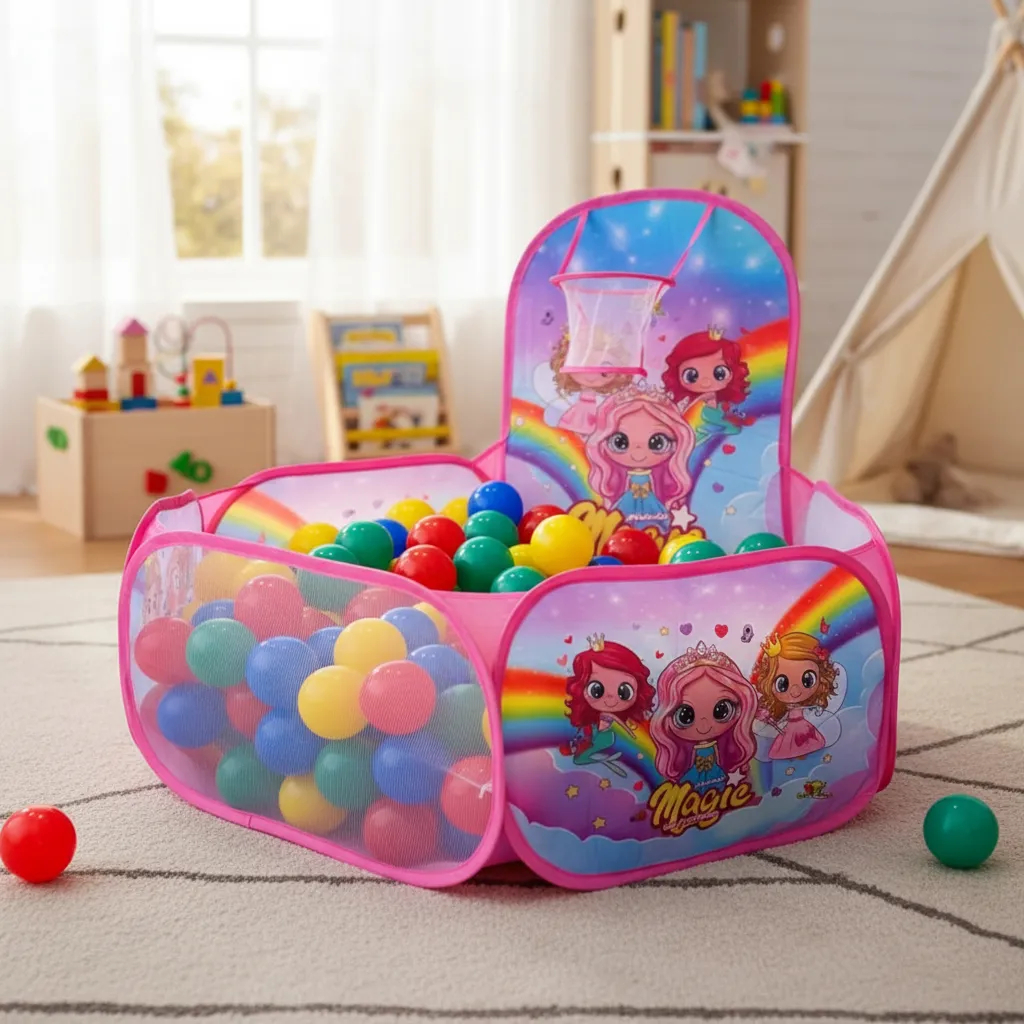 Piscina Bolinha Infantil Cestinha Basquete Dobrave